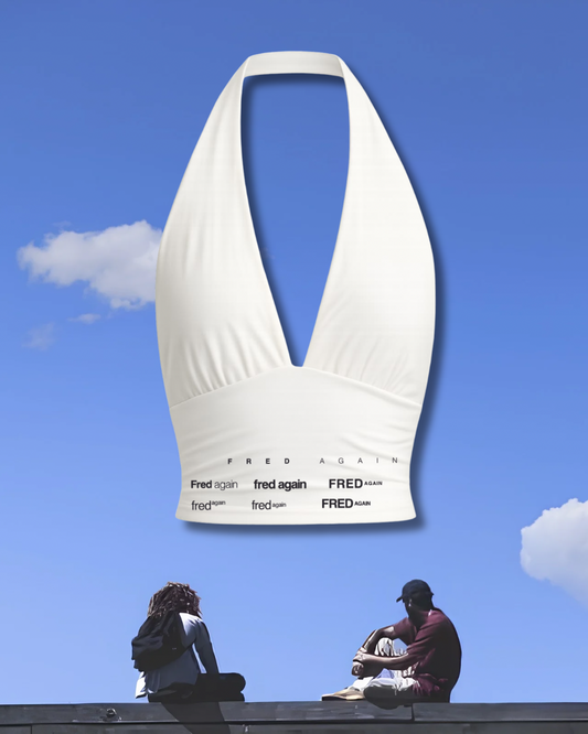 Fred Again logo halter top