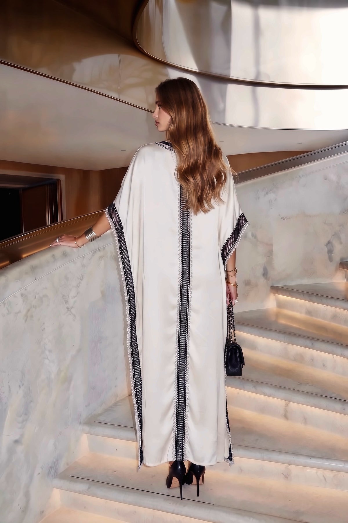 Pennello Alba kaftan dress in hand-embellished silk, photo 4 of 4