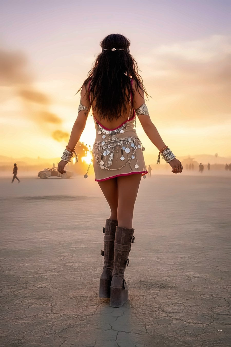 Pennello Sunset tunic: fine mesh hand-embroidered with sequins, photo 5 of 5